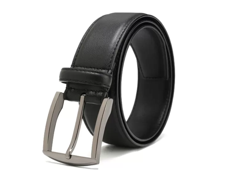 Vegan Chic Metallic Silver Buckle Casual Belt By Doshi> Vegan Belts